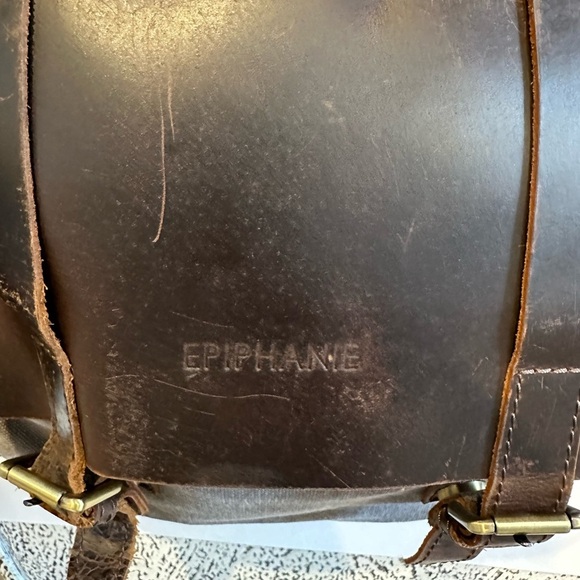 Epiphanie Savannah Leather/ Canvas Backpack main image 4